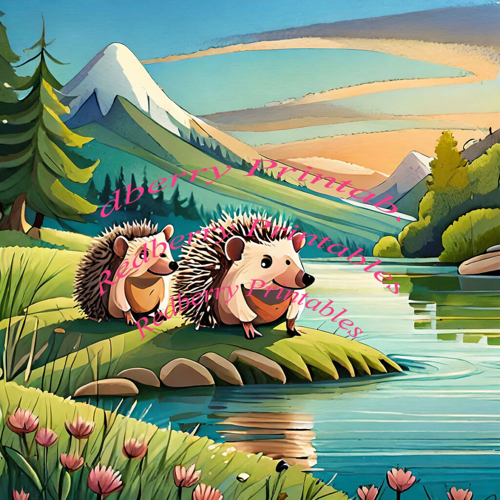 Happy Hedgehogs by the Lakeside Images