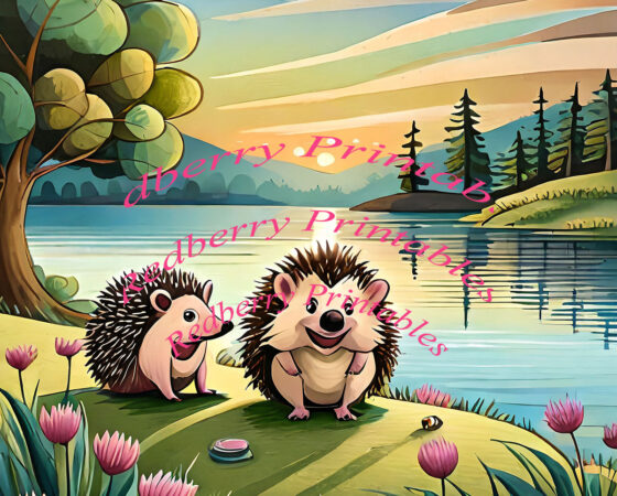Happy Hedgehogs by the Lakeside Images