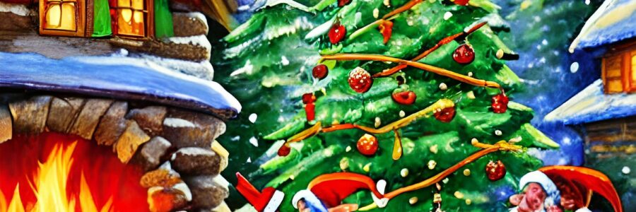 Four Fun Elves At Christmas Self-Printable