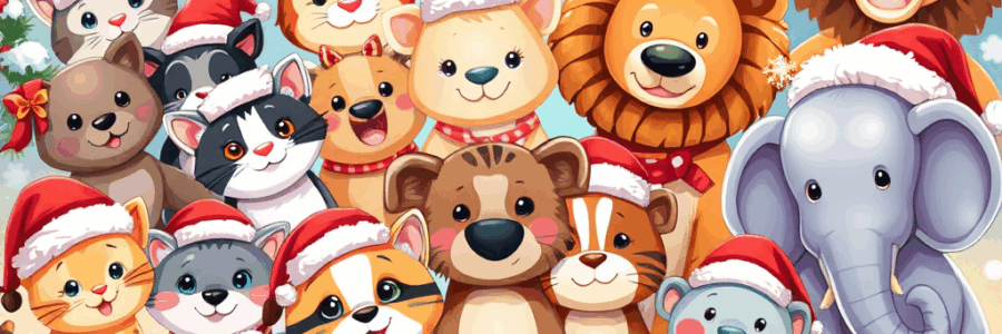 Over 100 Festive Animal Images for Cards