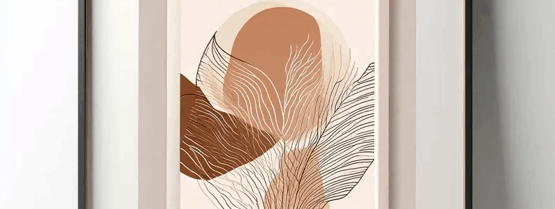 Neutral Line Tryptich Abstract Art