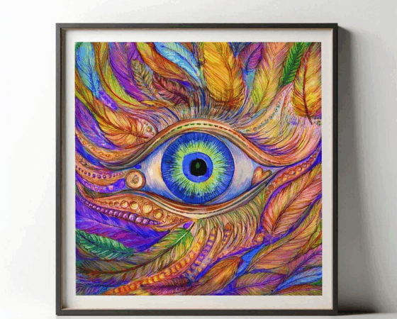 Mystical Feather Eye Art | Printable Wall Decor