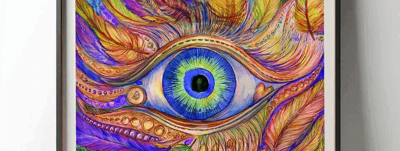 Mystical Feather Eye Art | Printable Wall Decor