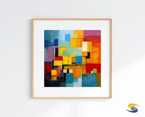 Color Block Abstract Oil Painting Print