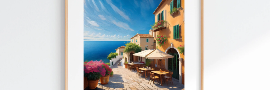 Mediterranean Coastal Printable Art: Bring Sunlit Serenity to Your Space