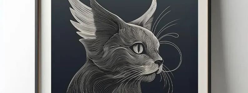 White-on-Black Etching Art Print for Modern Spaces