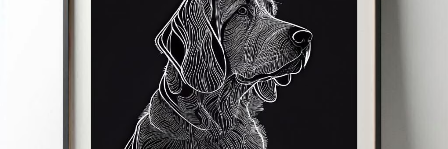 Printable Etching-Style Dog Art for Modern Homes